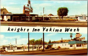 Multi View, Knights Inn on N. 1st Street, Yakima WA Vintage Postcard C51