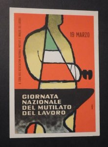 1945 Mint Italy Postcard National Association Maimed Disabled Wounded Invalids