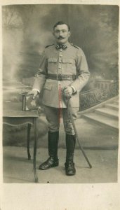Military, France, Fort de Joux, French Soldier with Book in Hand, RPPC