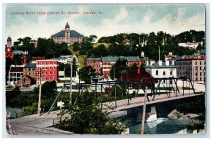 c1910s Looking West From Greene Street Bridge Galena Illinois Unposted Postcard