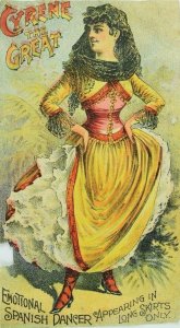 1870's-80's Cyrene The Great Emotional Spanish Dancer In Long Skirts Only P80