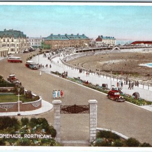 c1950s Porthcawl, Wales Promenade Seaside Resort Buses Cars Beach Coastline A360