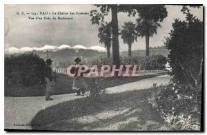 Old Postcard Pau Chaine des Pyrenees for a corner Boulevard