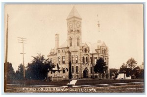 c1910 County Court House View Grundy Center Iowa IA RPPC Photo Postcard