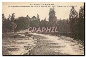 Old Postcard Besancon Doubs Hostorique Dam and walk Micaud