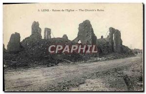 Postcard Ancient Ruins Lens L & # 39Eglise Army