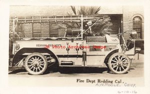 CA, Redding, California, RPPC, Fire Department Truck, Photo