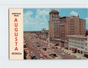 Postcard Broad Street, Greetings From Augusta, Georgia