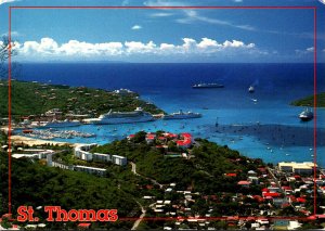 St Thomas View Of The Harbor and Cruise Ships In Port