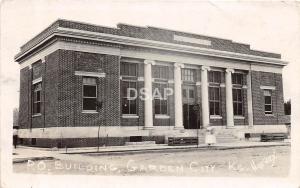 Kansas Ks Real Photo RPPC Postcard 1920 GARDEN CITY Post Office Building
