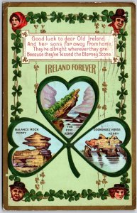 1911 Good Luck Ireland Forever Balanced Rock Pike Kerry Greeting Posted Postcard