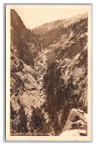 RPPC Illilouette Falls Yosemite National Park CA Camp Curry Studio Postcard R20