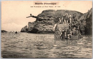 Biarritz - Pittoresque Les Plongeurs Au Port Vieux France Postcard