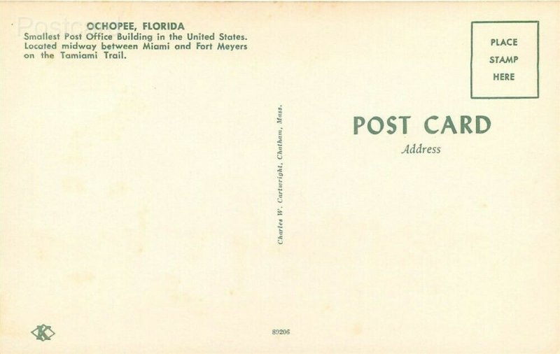 FL, Ochopee, Florida, Smallest Post Office in US, Lot of 2