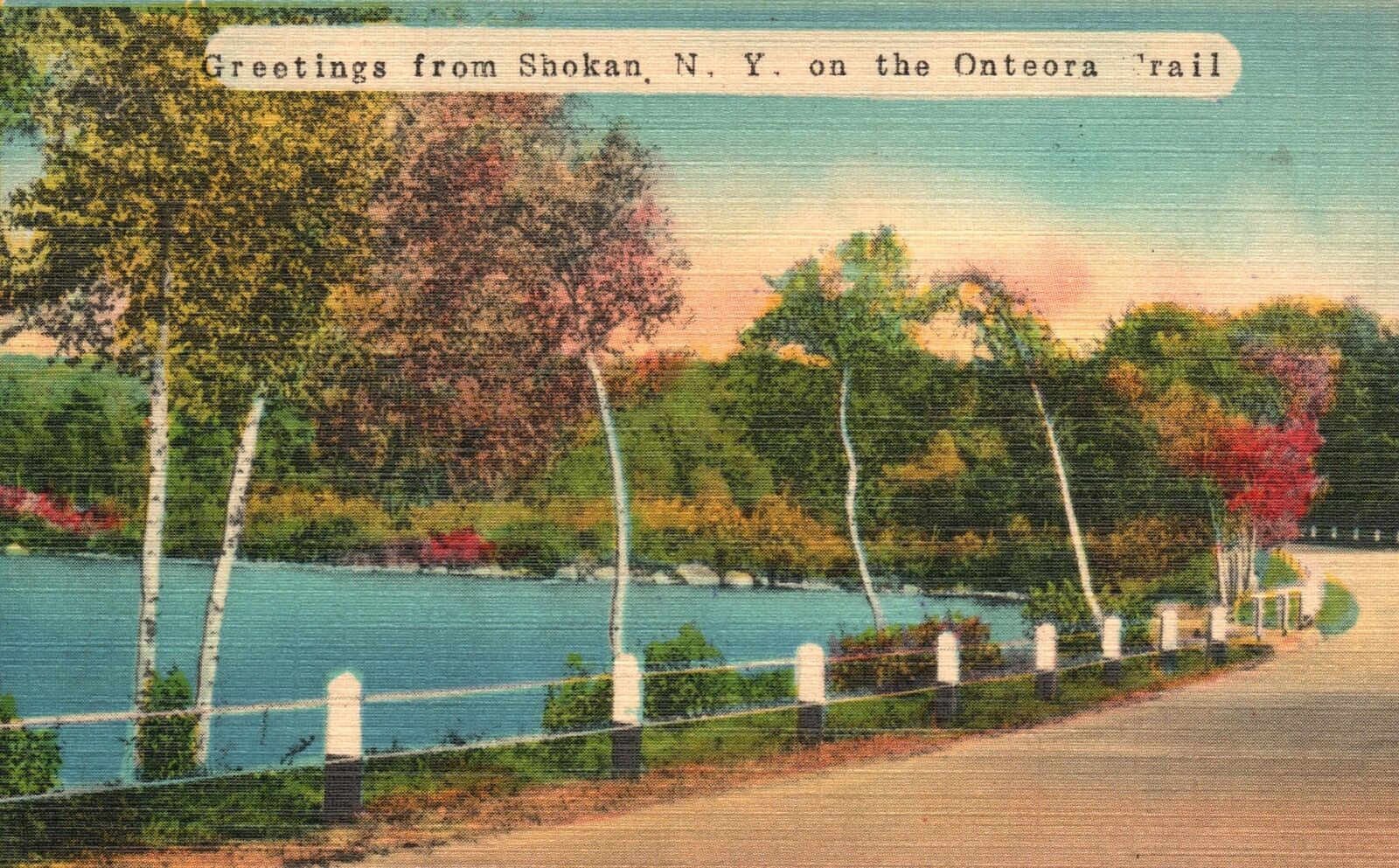 Vintage Postcard Greetings From Shokan New York On The Onteora Trail