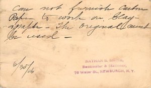 Nathan S Smith, bookseller in stationer Newburgh, New York, USA Postal Cards,...