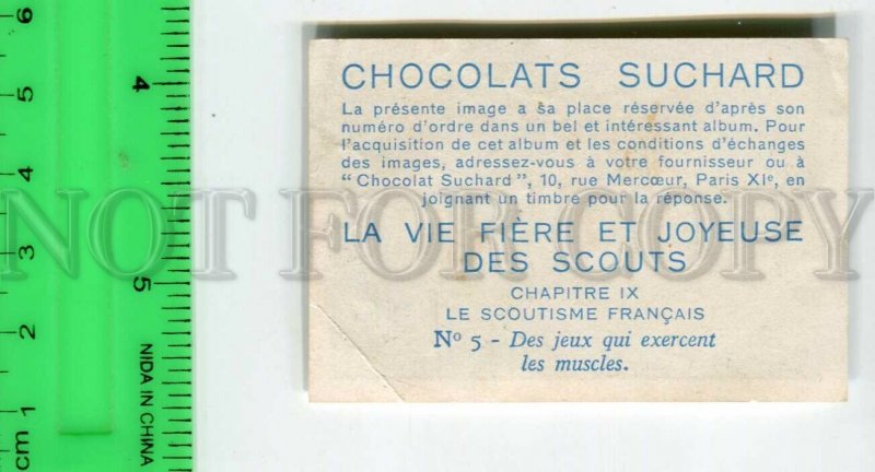 428129 FRANCE SCOUTS Vintage ADVERTISING chocolate Suchard card