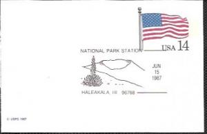 US UX117 Unused. US Flag,  Nat. Park Station - Haleakala, Hawaii