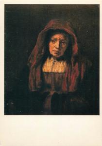 Painting art postcard Rembrandt Harmensz van Rijn Portrait of an Old Woman