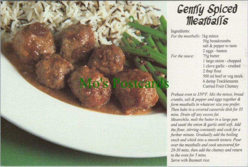 Food & Drink Postcard - The Tracklement Co Ltd - Spiced Meatballs Recipe  RR8870