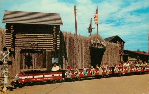 Postcard Miniature Train & Replica of Old Fort Sherman Paul Bunyans Playground