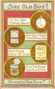 Humour Say Old Boy Where's Yer Kick 1910