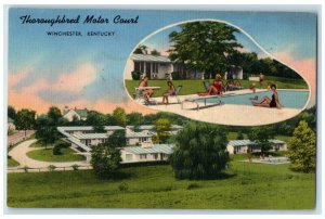 c1940 Thoroughbred Motor Court Exterior Building Winchester Kentucky KY Postcard