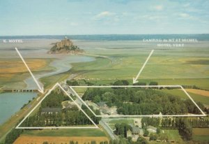 Mont Saint Michel Camping Hotel Vert Motel Map Postcard