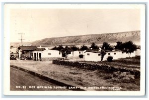 1936 Hot Springs Tourist Camp Old Oregon Trail King Hill ID RPPC Photo Postcard