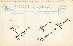 Artist impression 1920s Fat Lady Bather Comic Humor White Postcard 229