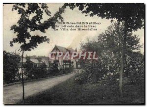 Old Postcard Neris Les Bains A Nice corner in the Park Villa Swallows