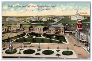 1914 Bird's Eye View Turk's Head Building Providence Rhode Island RI Postcard