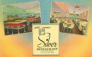 Postcard Florida Silver Springs 1950s Restaurant interior linen Arcus 23-3169 