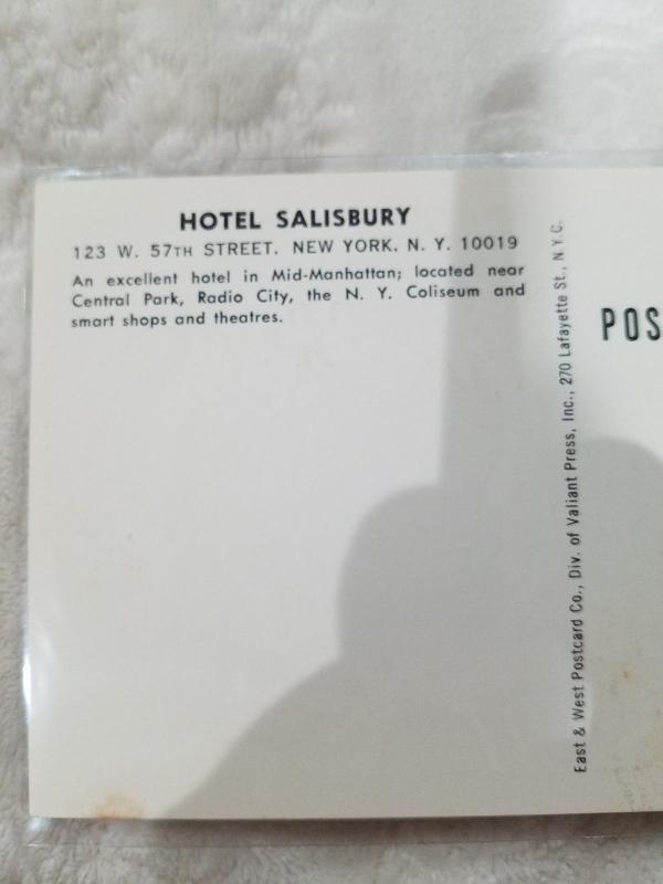 Antique Postcard, Hotel Salisbury  New York