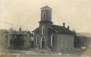 C-1910 Clayton County German Evangelical Church Elkader Iowa RPPC Postcard 1588