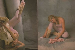Modern Ballerina Resting Angry 2x Sexy Ballet 1980s Postcard s
