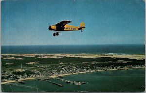 VINTAGE CAPE COD MASS THE STINSON SIGHTSEER AIRPLANE PHOTOCHROME POSTCARD 38-162