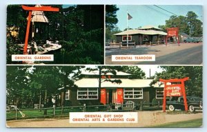 DENNISPORT, Cape Cod MA ~ Roadside ORIENTAL GIFT SHOPPE Tea Room 1950s Postcard