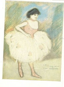 P.Picasso. The Ballerina Fine painting, modern German PC. Size 15 x 10,5 cms