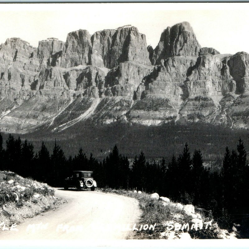 c1930s Banff National Park RPPC Castle Mountain PC Vermilion Peak Summit Auto A5