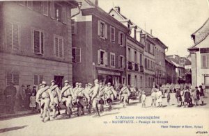 L'ALSACE RECONQUISE PASSAGE TROUPES MASSEVAUX, FRANCE