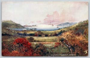 Kingston Jamaica~Birdseye Harbour: Dockyards, Gunboats 1910 TUCK Postcard