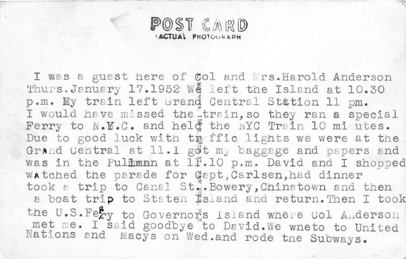 GOVERNORS ISLAND, NEW YORK ST. CORNELIUS CHAPEL RPPC REAL PHOTO POSTCARD