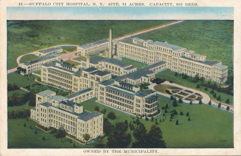 Aerial View City Hospital - Buffalo NY, New York - WB