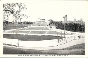 Postcard STADIUM SCENE Peru Illinois IL AI2702