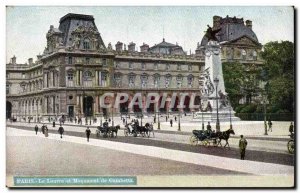 Old Postcard Paris Louvre and the monument to Gambetta