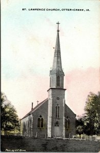 Vtg Otter Creek Iowa IA St Lawrence Church 1909 Postcard