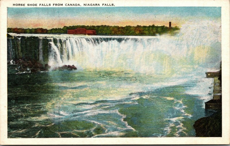 Vtg 1920s Horse Shoe Falls Niagara Falls Canada Postcard