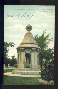 Buffalo, New York/NY Postcard, Blocher Monument, Forest lawn Cemetery