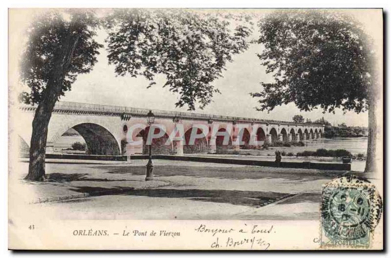 Old Postcard Orleans Bridge Vierzon